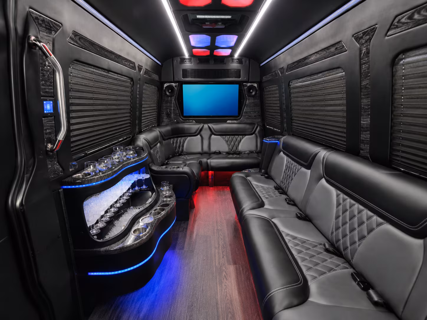 bonita springs 18 passenger party bus inside