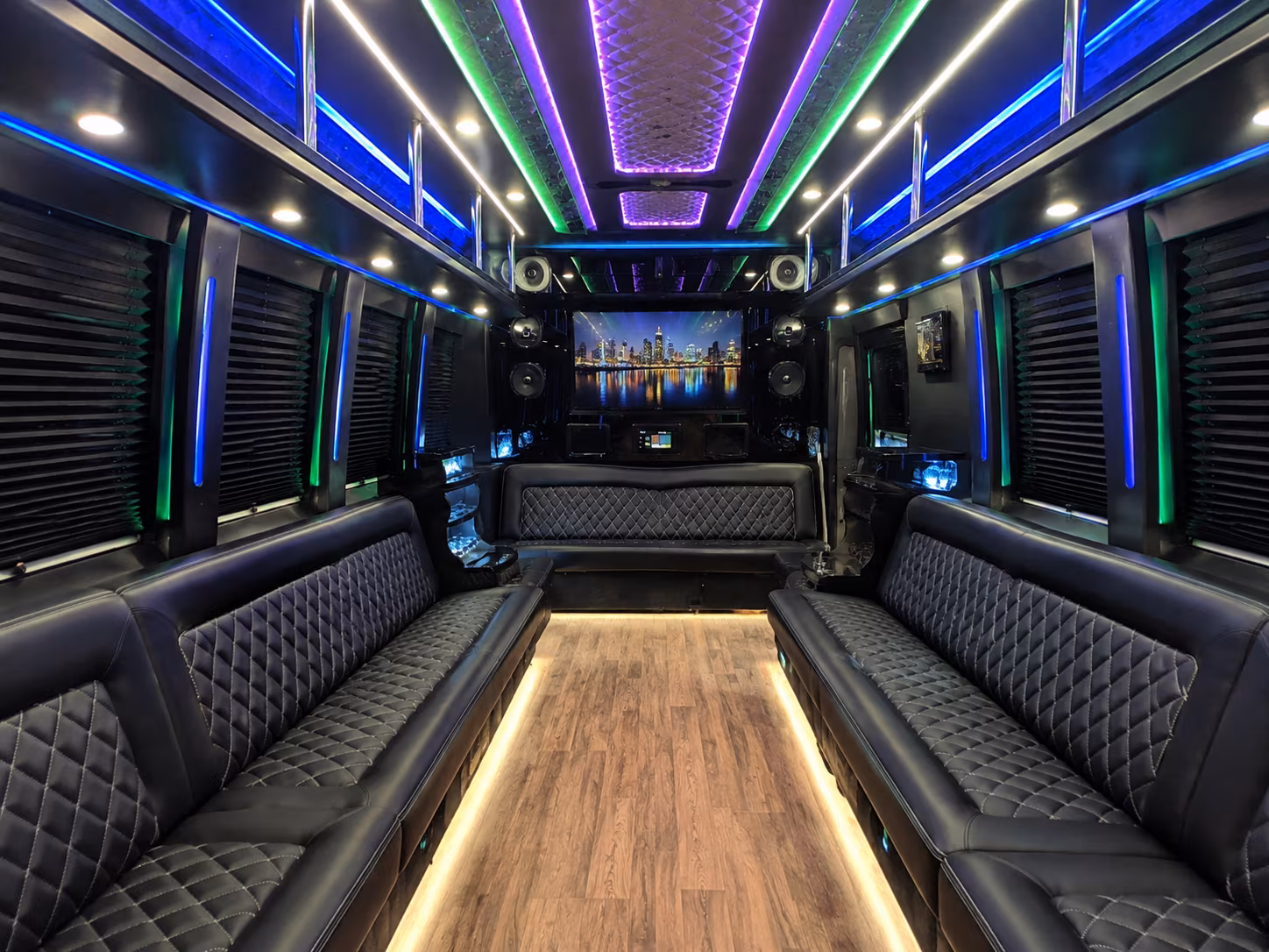 bonita springs 25 passenger party bus interior