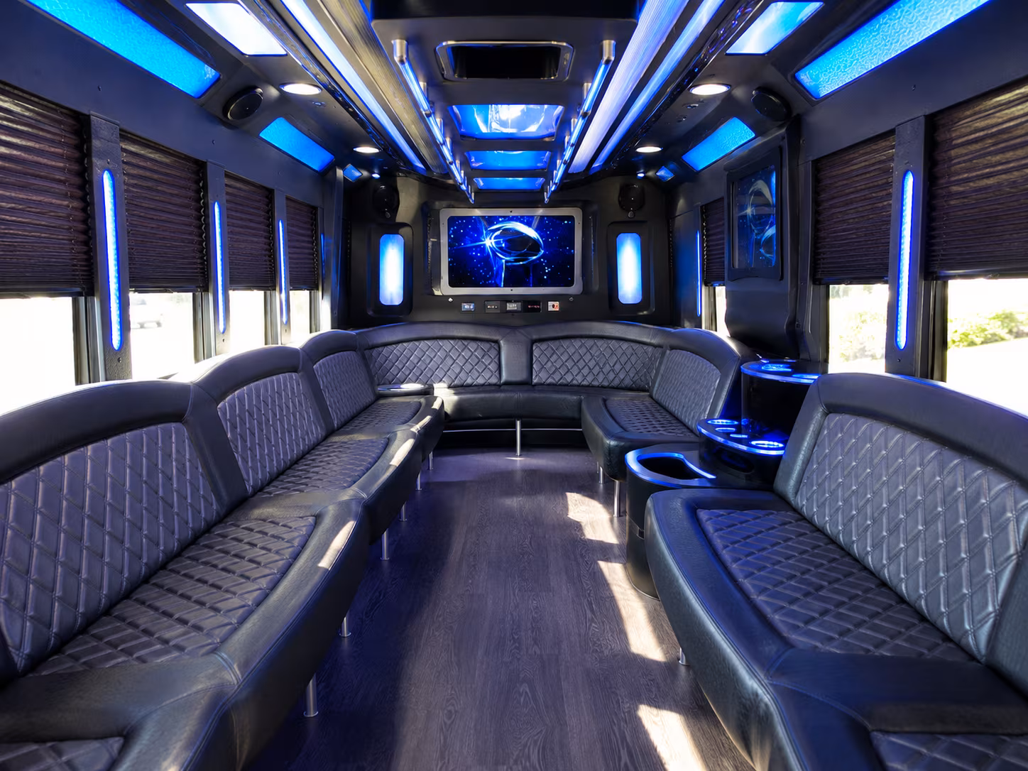 bonita springs 28 passenger party bus inside