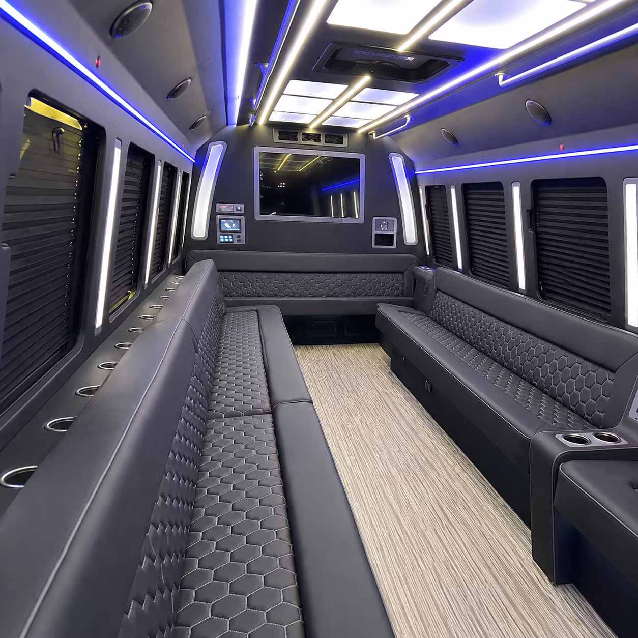 bonita springs 40 passenger party bus inside