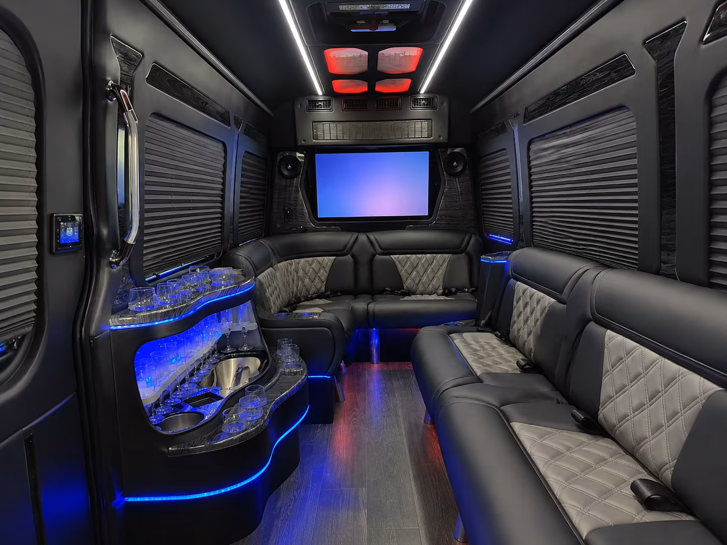 bonita springs 40 passenger party bus interior