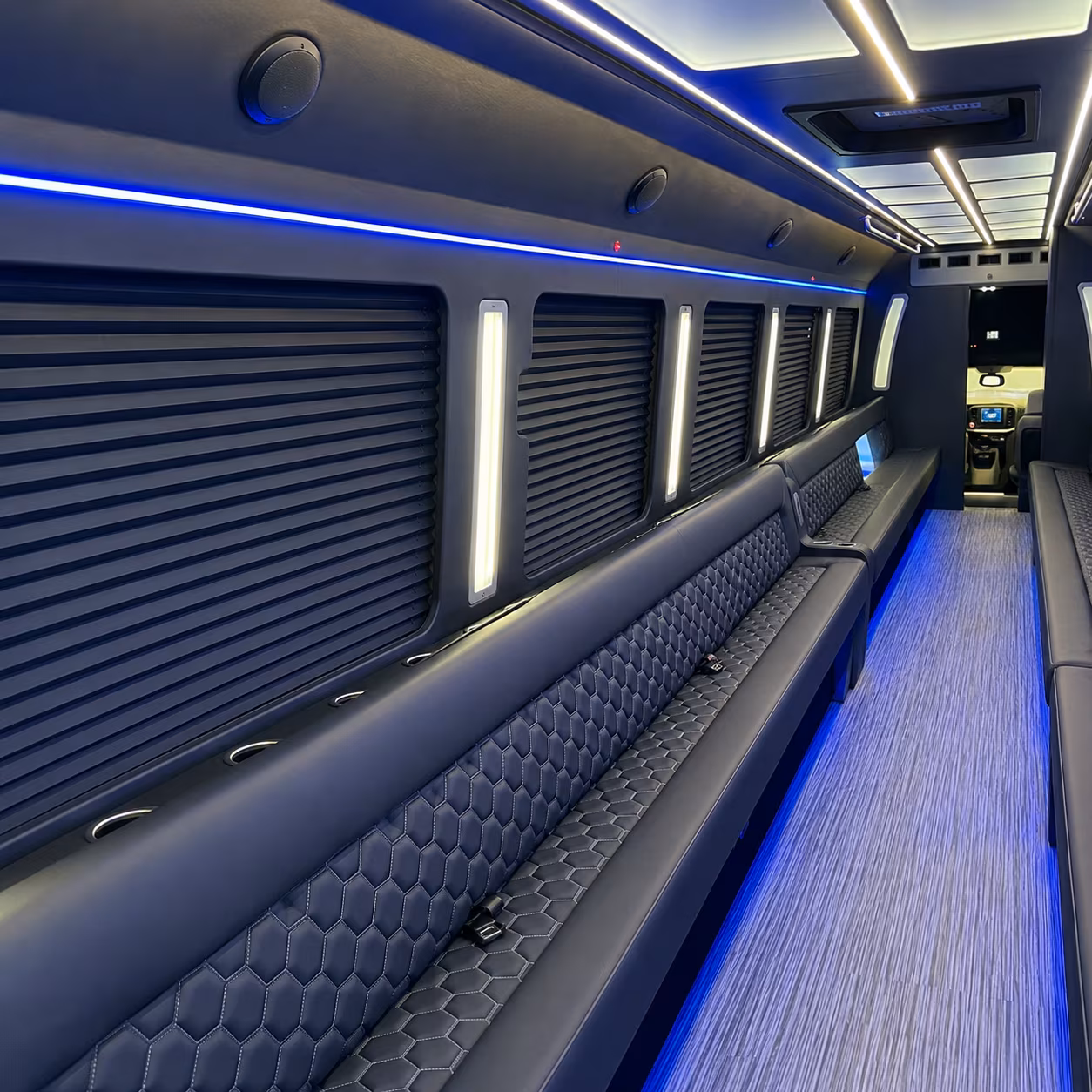 bonita springs party bus rental interior